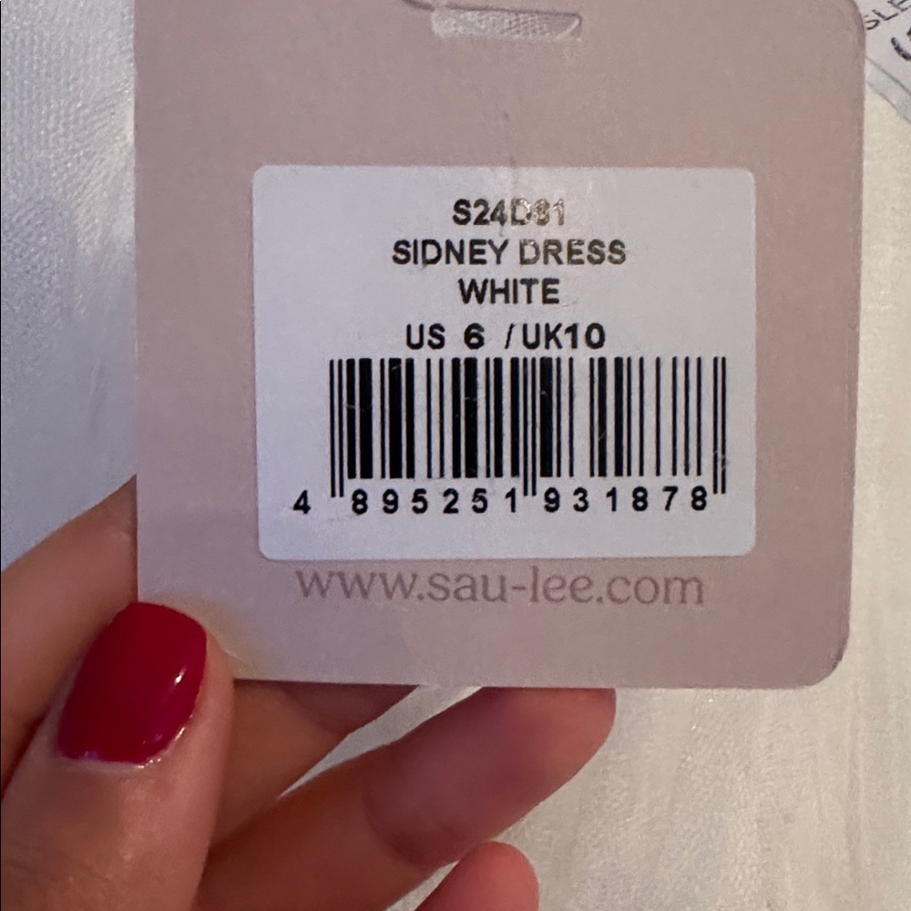 NWT SAU LEE Sidney Dress in White size 6 - Picture 7 of 7